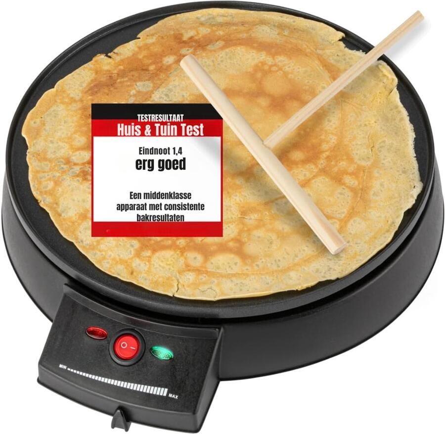 QORA Pannenkoekenmaker Pancake maker Pannenkoek Zwart 37cm x 33cm x 8cm