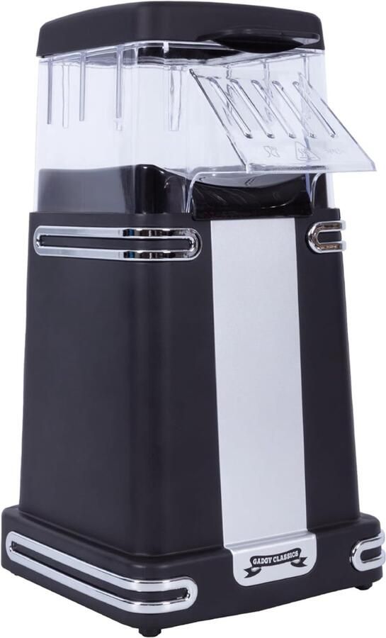QORA Popcorn Machine Popcorn maker Popcornmais Machine Zwart 14cm x 26cm x 14cm