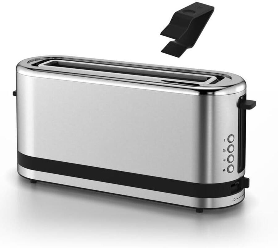 QIN Tosti Apparaat Broodrooster Tosti Apparaat Tosti Broodrooster Zilver 11cm x 36cm x 17cm