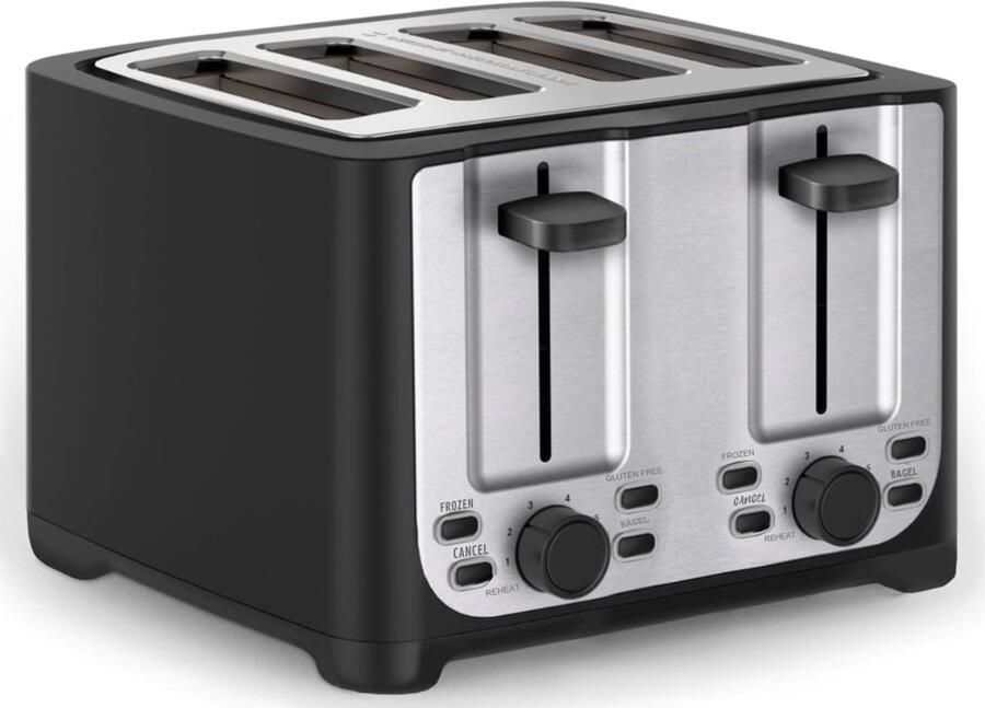 QIN Tosti Apparaat Broodrooster Tosti Apparaat Tosti Broodrooster Zwart ‎27cm x 12cm x 19cm