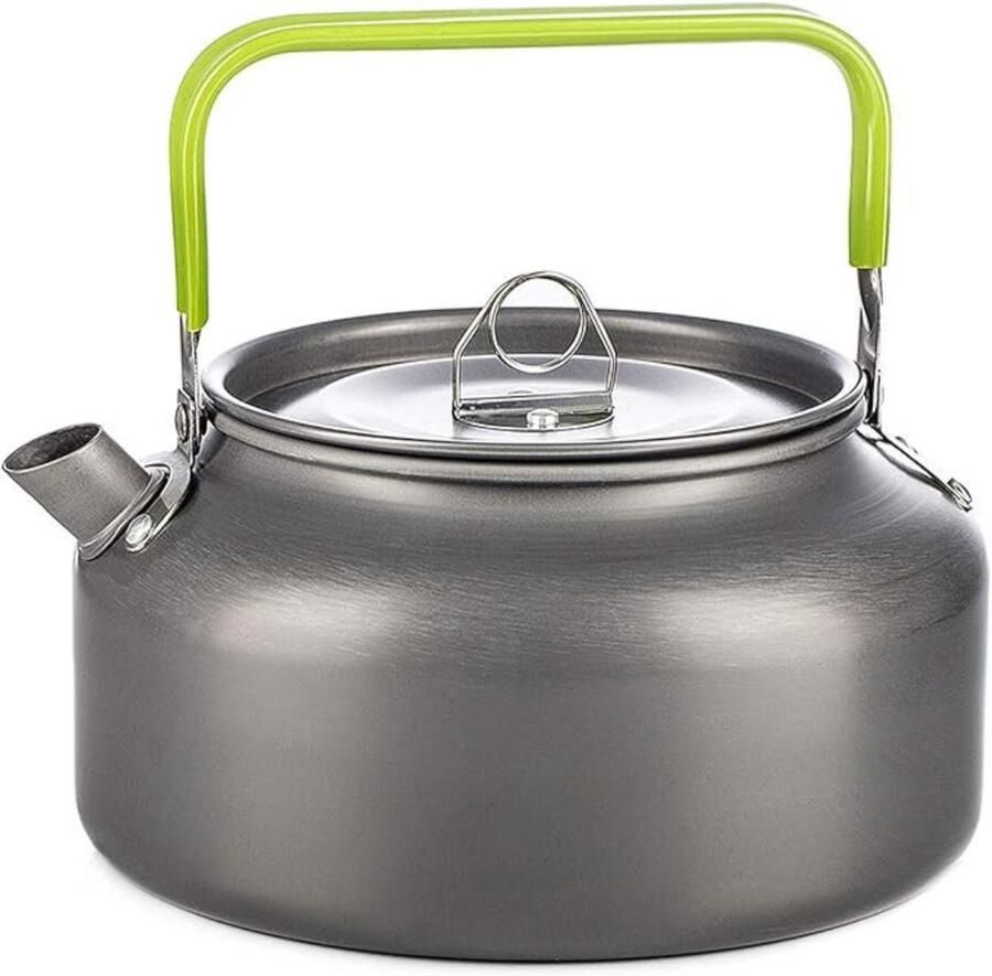 QORA Waterkoker camping Waterkoker klein Waterkoker reis Zilver 17cm x 17cm x 10cm