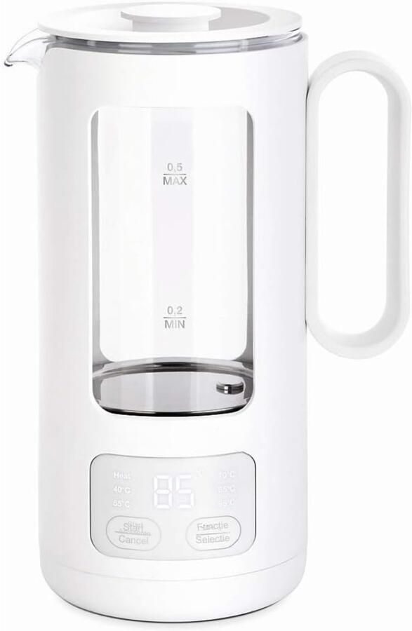 QORA Waterkoker glas Waterkoker Wit 15 cm x 13 cm x 21 cm