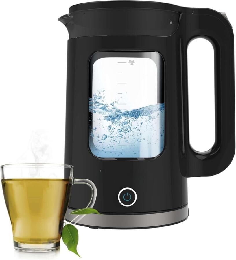 QORA Waterkoker glas Waterkoker Zwart 27cm x 23cm x 19cm