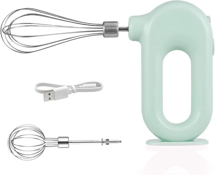QTTVBTNA Draadloze Handmixer – Elektrische Mini Garde met 4 Snelheden – Handgarde voor Eieren Melk Saus en Beslag – Groen