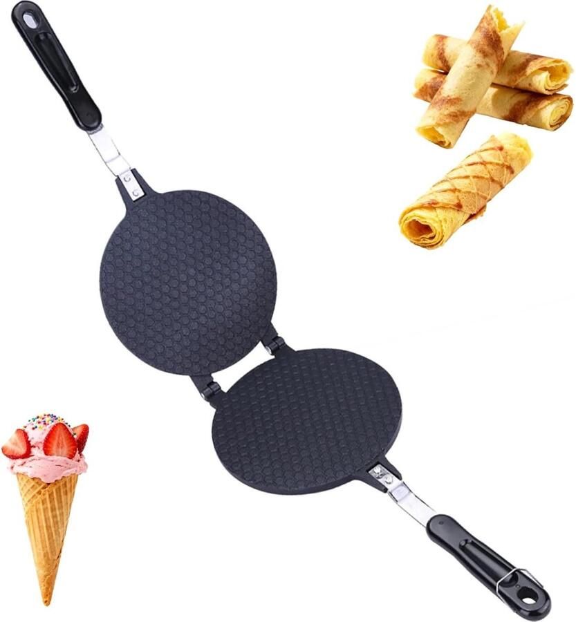 QTTVBTNA Wafelijzer Wafel Kegelmaker Duurzaam Handvat voor Keuken Gebruik Voor IJshoorntjes en Desserts 17 cm