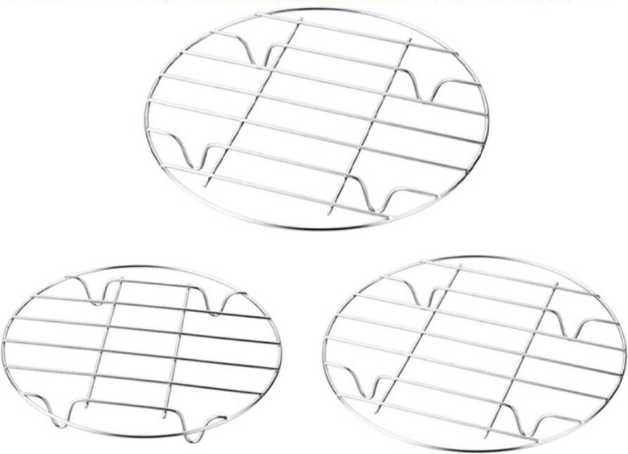 QTTVBTNA -RVS Stoomrek – Rond Dampfkorb – Ø23 25 28 cm – Duurzaam & Hittebestendig – Voor Stomen & Koken