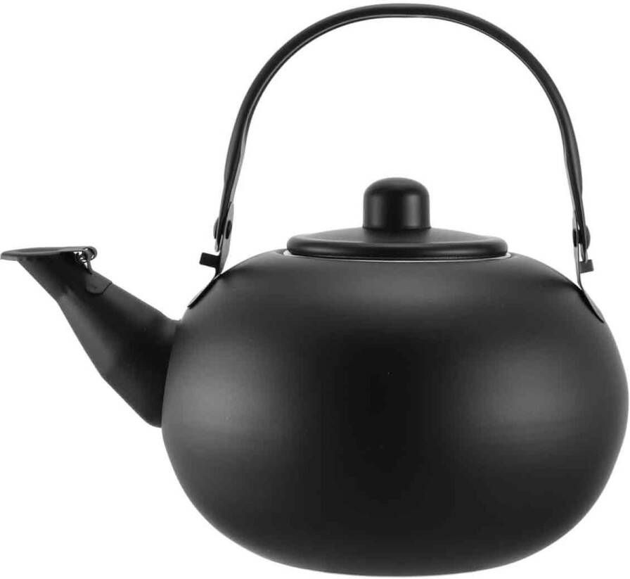 QTTVBTNA -RVS Waterkoker met Lange Filter – Praktische Zwarte Theeketel voor Thuis & Outdoor – Snelle Waterkoker voor Thee en Warm Water