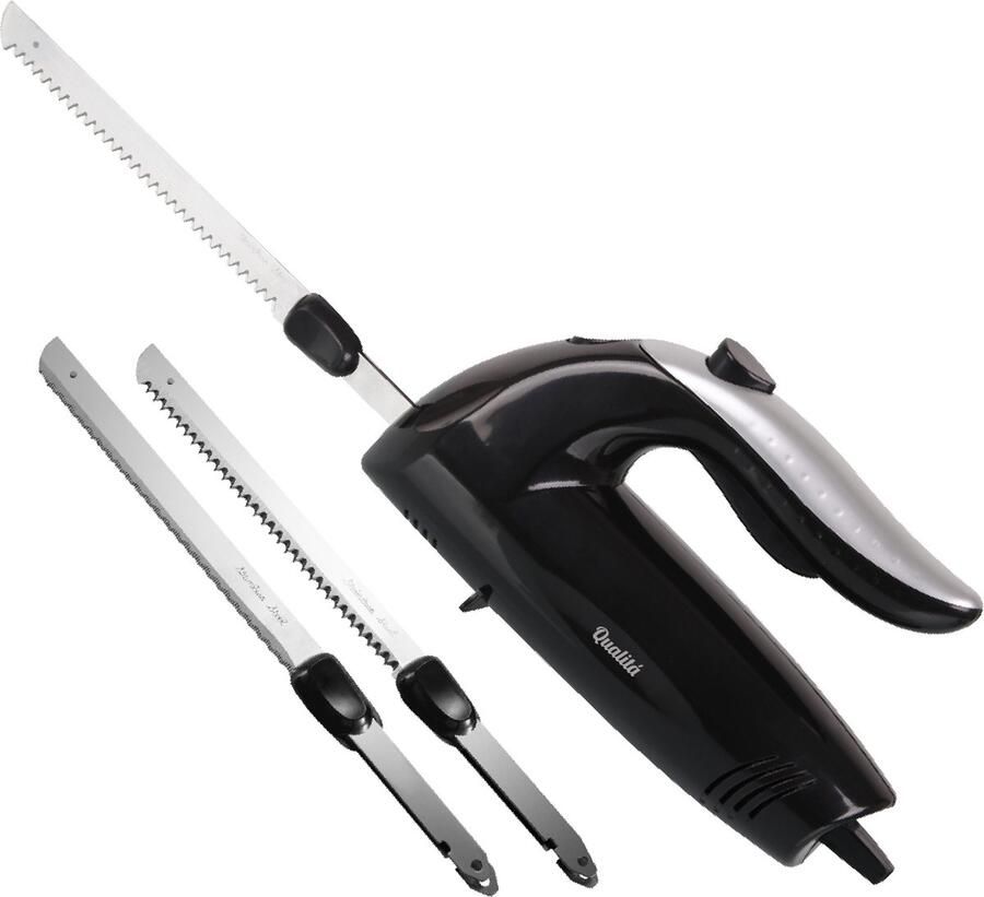 Qualita Qualitá Elektrisch Broodmes Broodsnijder Hulpmiddel Keuken Broodsnijmachine Groente Snijder Fruit Vlees & Keuken Mes Incl. 2 Rvs Messen