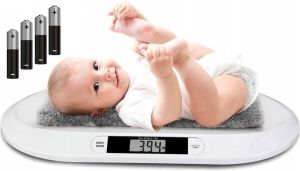 Qualu Babyweegschaal Estoya Baby Digitale Weegschaal Baby en Peuter Dierenweegschaal Tot 20KG Wit