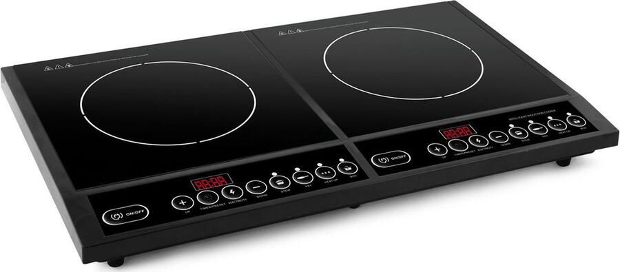 Qualu Vrijstaande Inductie Kookplaat 2 Pits Estoya Kuka Vrijstaande Elektrische Kookplaat Vrijstaande Keramische Kookplaat LED Display Timer Functie Zwart