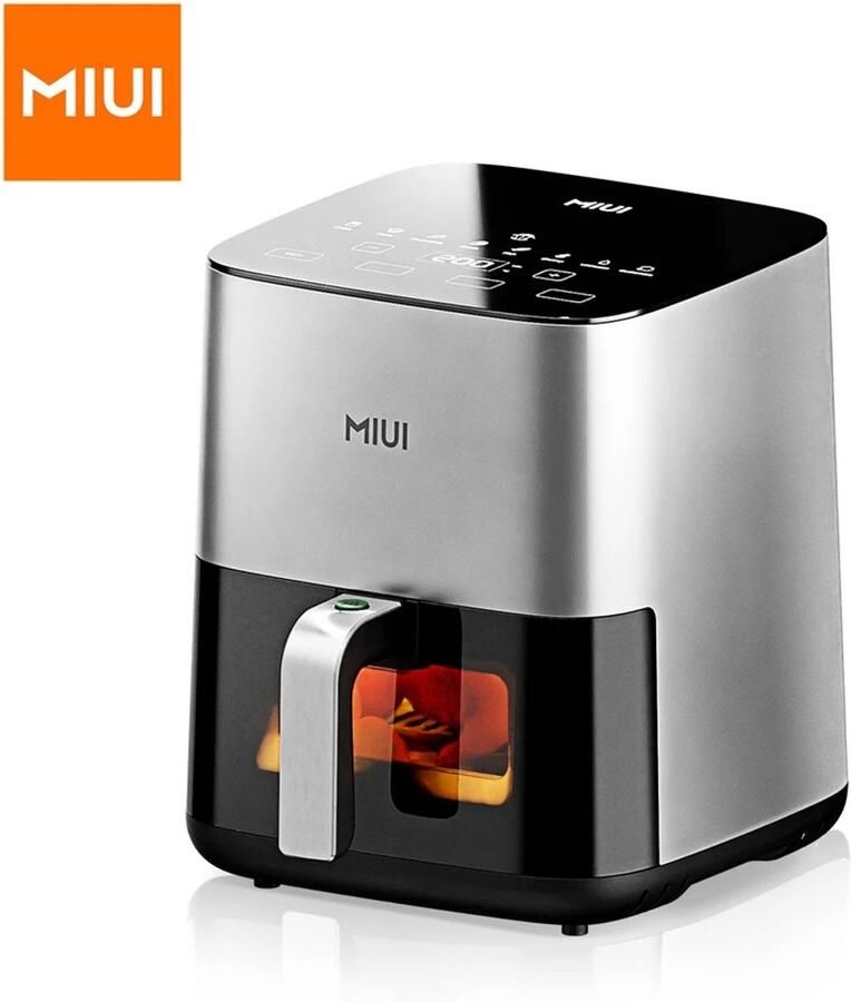 Questyr 5L Airfryer Miui-Cyclone Tech elektrische heteluchtfriteuse olieloze kookpan met aanraakbediening antiaanbakmand - Foto 2