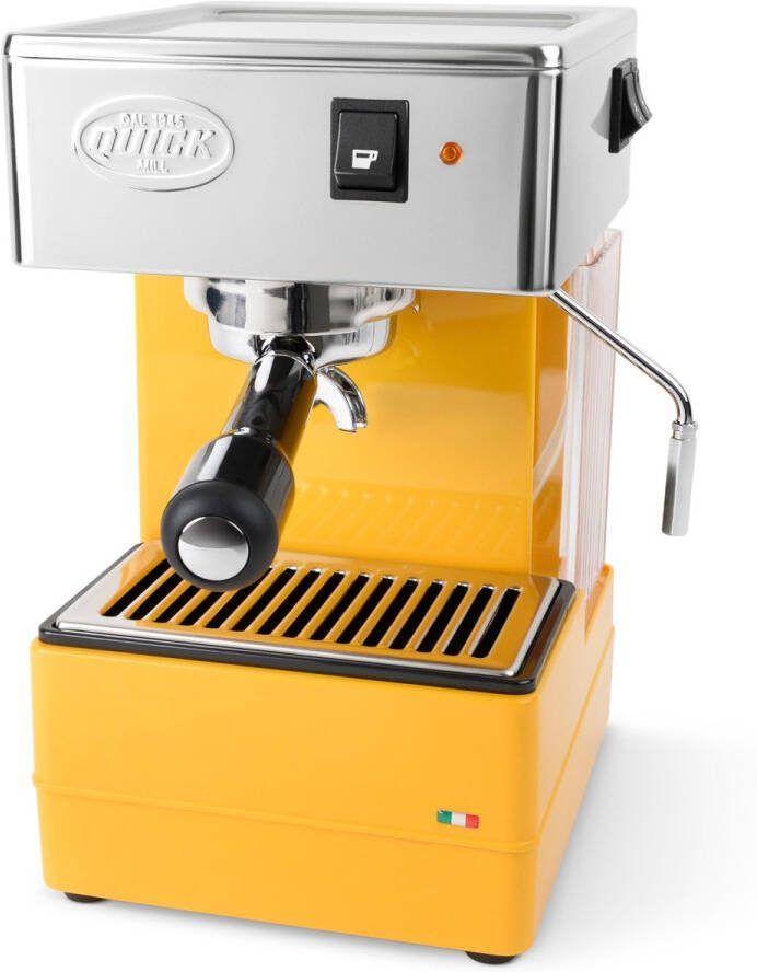 Quick Mill 820 geel piston espressomachine benelux met tamper