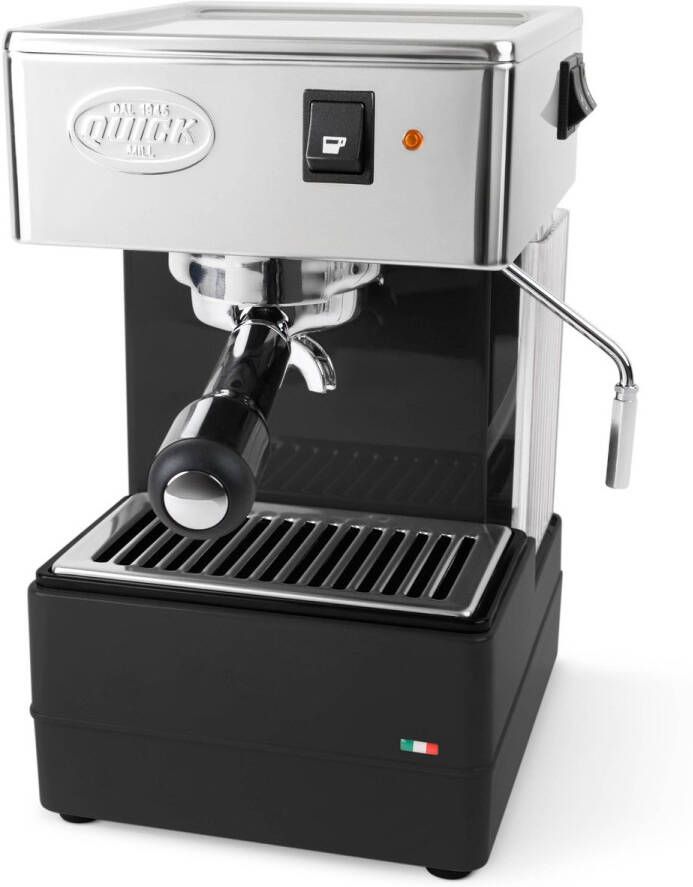 Quick Mill 820 zwart piston espressomachine benelux met tamper