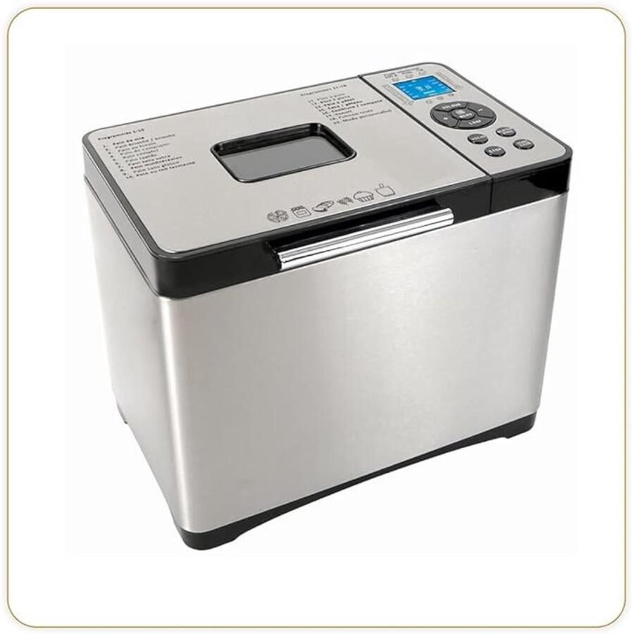 QUOVO Broodbakmachine – Broodmachine Met 19 Programma s – Broodbakmachines Met 3 bruiningsniveau s Broodbak Machine Zilver 25cm x 36cm x 29cm