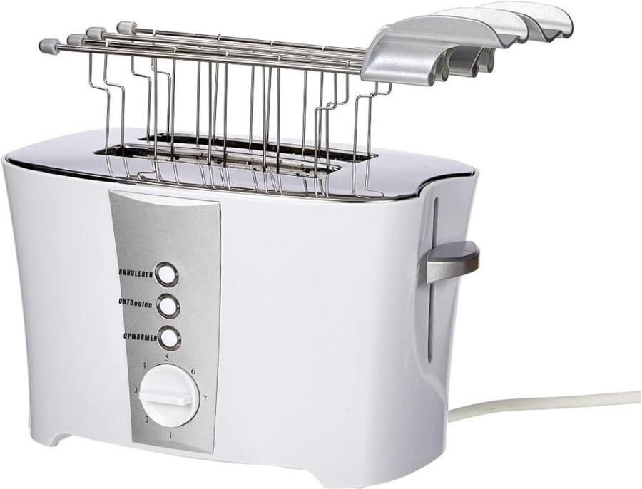 QUOVO Broodrooster met Tostiklemmen Tosti Apparaat 600 Watt – Toaster 240 Volt Wit