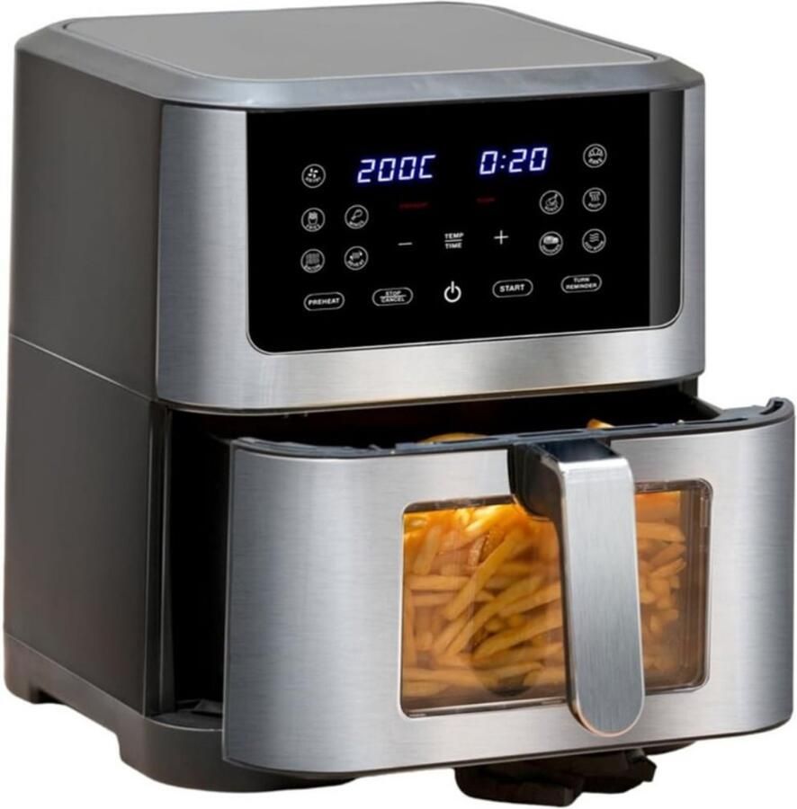 QUOVO Heteluchtoven Oven Airfryer Oven 25 Liter Zilver ‎38cm x 30cm x 37cm