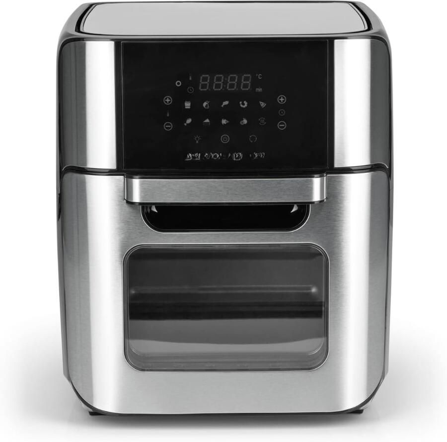 QUOVO Heteluchtoven Oven Airfryer Oven Roestvrij staal -Zilver 36cm x 33cm x 38cm