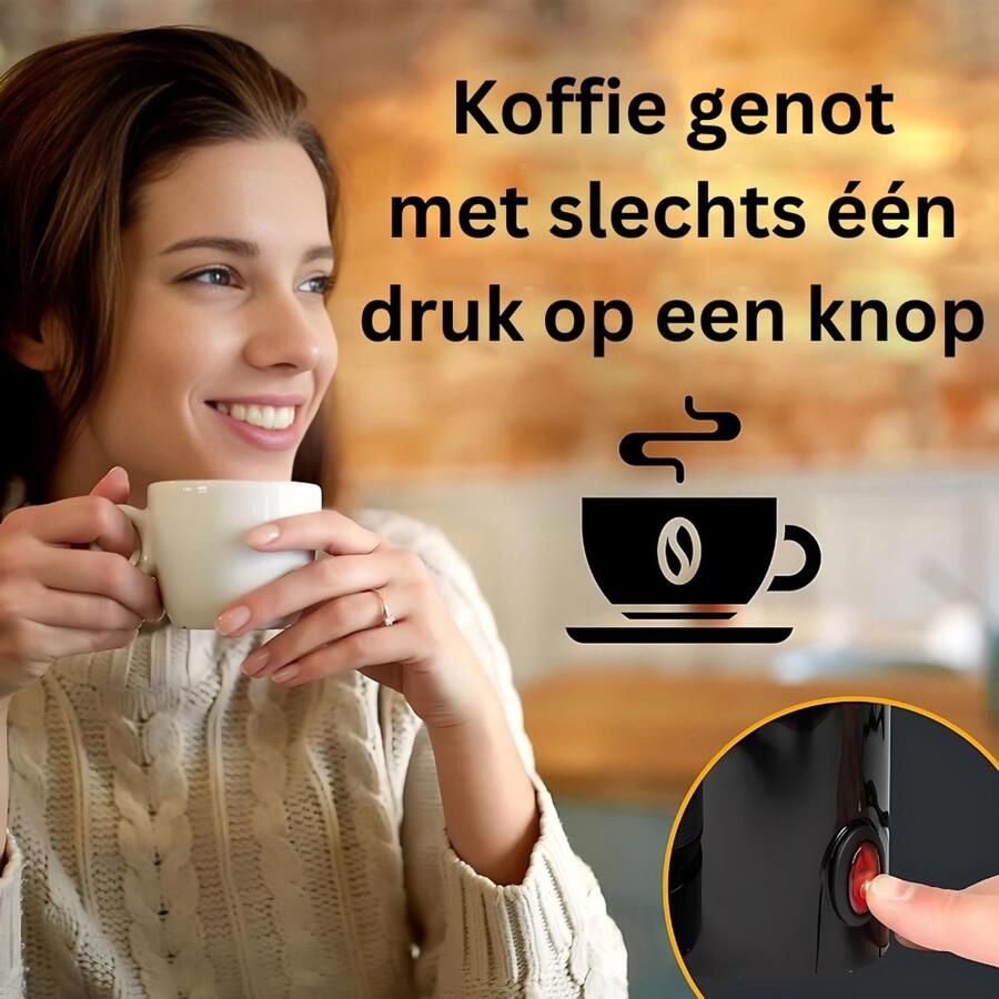 QUOVO Koffiezetapparaat met Thermoskan Koffiezetapparaat voor 10 Kopjes Anti Drup 1L RVS- Zilver- 21cm x 19cm x 34cm - Foto 2