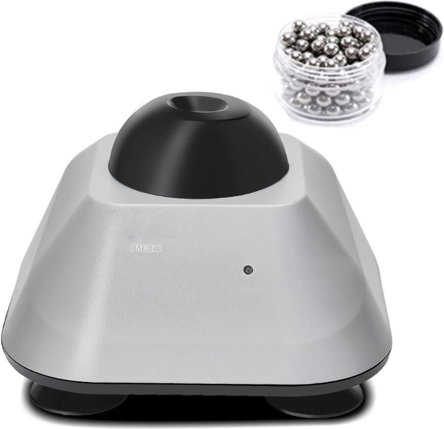 QUOVO Mini Vortex Mixer Laboratorium Mixer – Paint Shaker Nagellak Schudder Vortex Shaker Incl. 120 Reageerbuisje – Paint Mixer Grijs