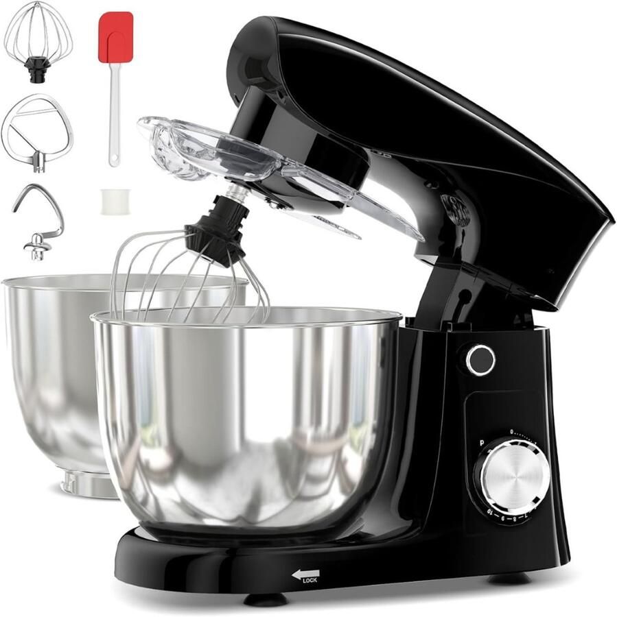 QUOVO Mixer met mengkom Mixer met mengkom keukenmachine Zwart ‎14cm x 30cm x 36 cm ; 3.18 kg