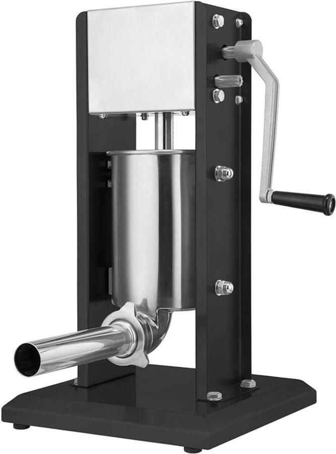 QUOVO Worstenvuller Handmatige Worstenmaker Worstenvul Machine Roestvrijstaal – Professionele Worstmachine – Vleesmolen– Vulmachine – 3 liter Zwart 30cm x 30cm x 76cm