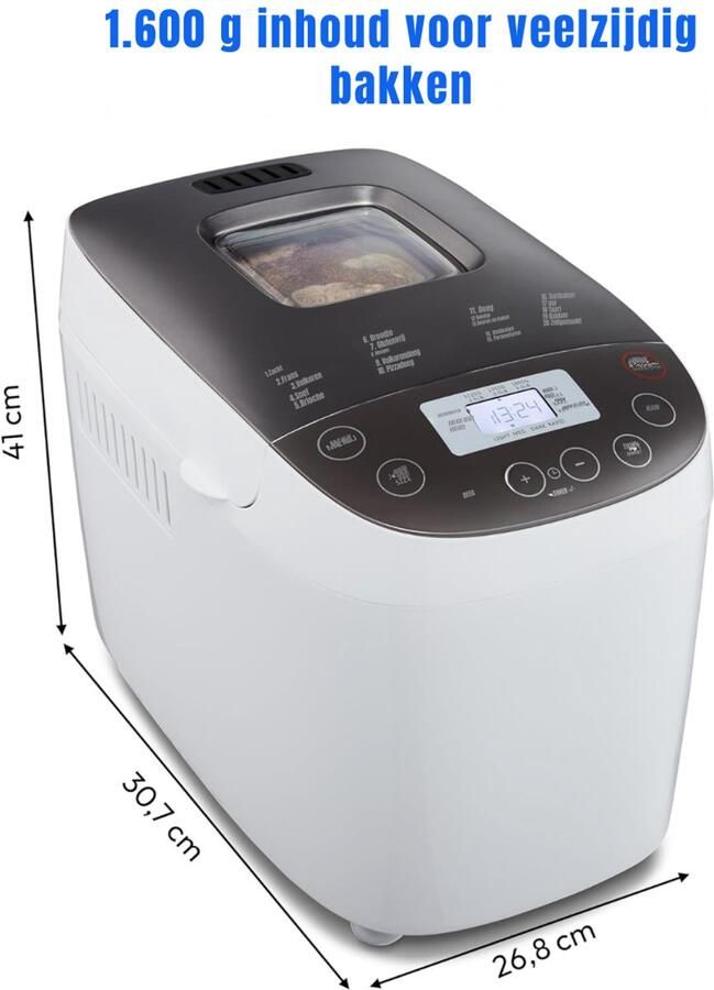 Quvo Broodbakmachine Broodbakmachines Broodbak machine Wit 31cm x 27cm x 41cm