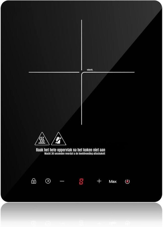 Quvo Elektrische Kookplaat 1 Pit Elektrische Fornuis Elektrische Kookplaat Vrijstaand 1 Kookzone Kinderslot Zwart 35cm x 28cm x 5cm