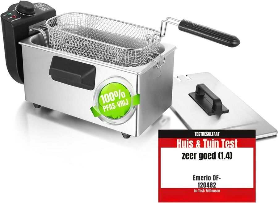 Quvo Frituurpan 3 liter Frituurpan Zilver ‎41cm x 23cm x 22cm