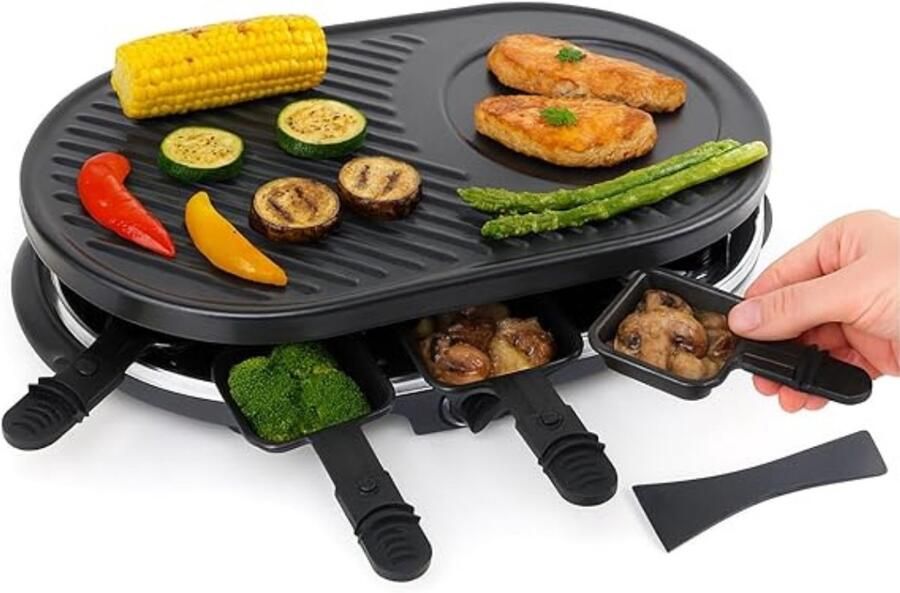 Quvo Gourmetstel 8 Personen Gourmetstel 4 Personen Zwart 30cm x 30cm x 25cm