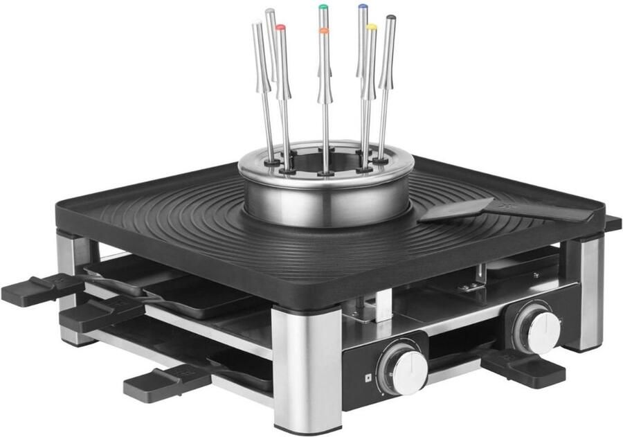 Quvo Gourmetstel 8 Personen Tafelgrill Grillplaat Zwart 43cm x 21cm x 42cm