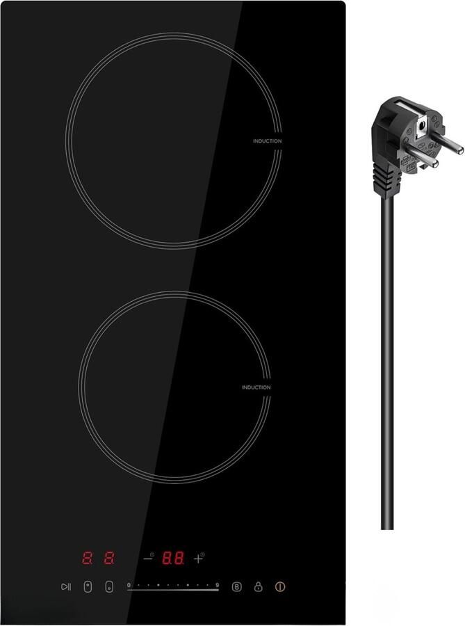Zyrex Inductie Kookplaat Inbouw Inductie Kookplaat Vrijstaand Elektrische Kookplaat Zwart 52cm x 29cm x 6cm