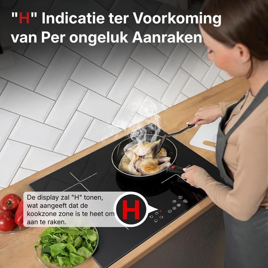 Quvo Inductie Kookplaat Inbouw Inductie Kookplaat Vrijstaand Elektrische Kookplaat Zwart 52cm x 59cm x 6cm
