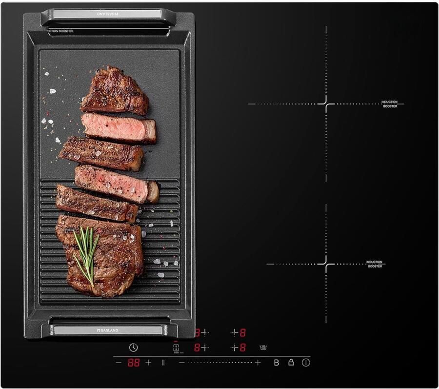 Quvo Inductie Kookplaat Vrijstaand Dubbele Inductiekookplaat Kooktoestel Touchscreenbediening Zwart ‎52cm x 59cm x 6cm