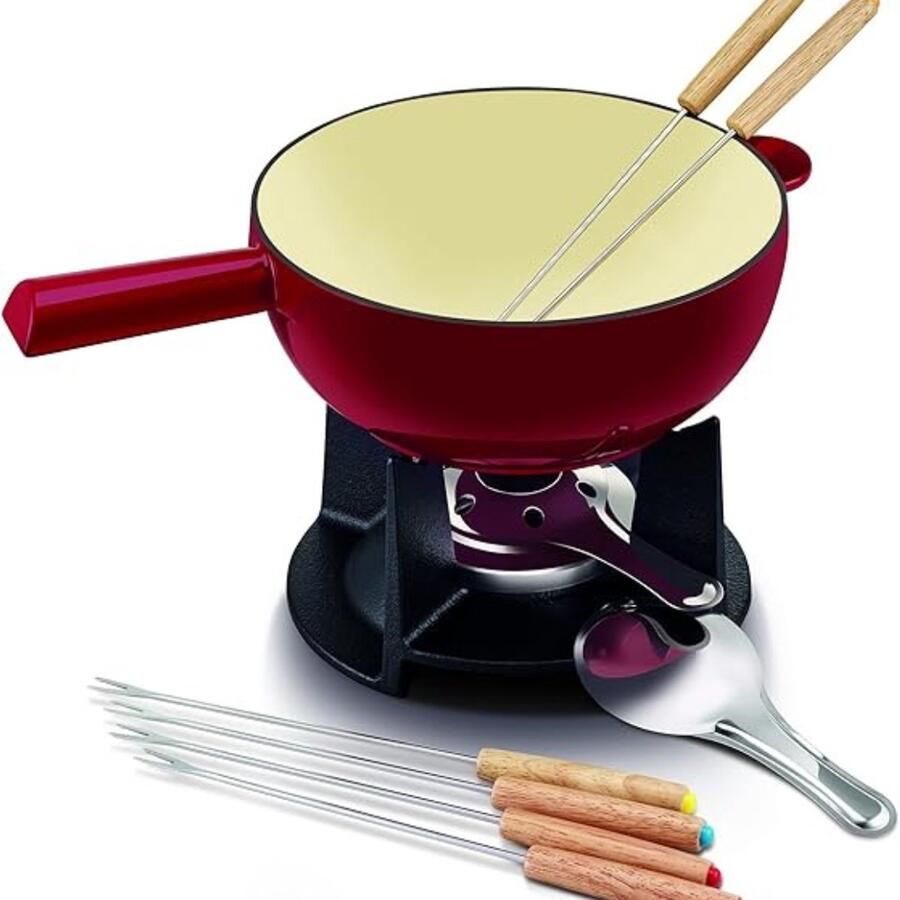 Quvo Kaasfondue Set Fondue Set Fonduepan Rood 2 L