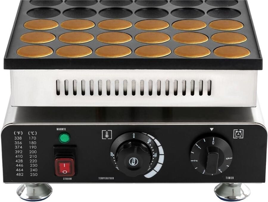 Quvo Poffertjespan electrisch Poffertjespan Poffertjespannen Zwart en Zilver ‎32cm x 33cm x 20cm