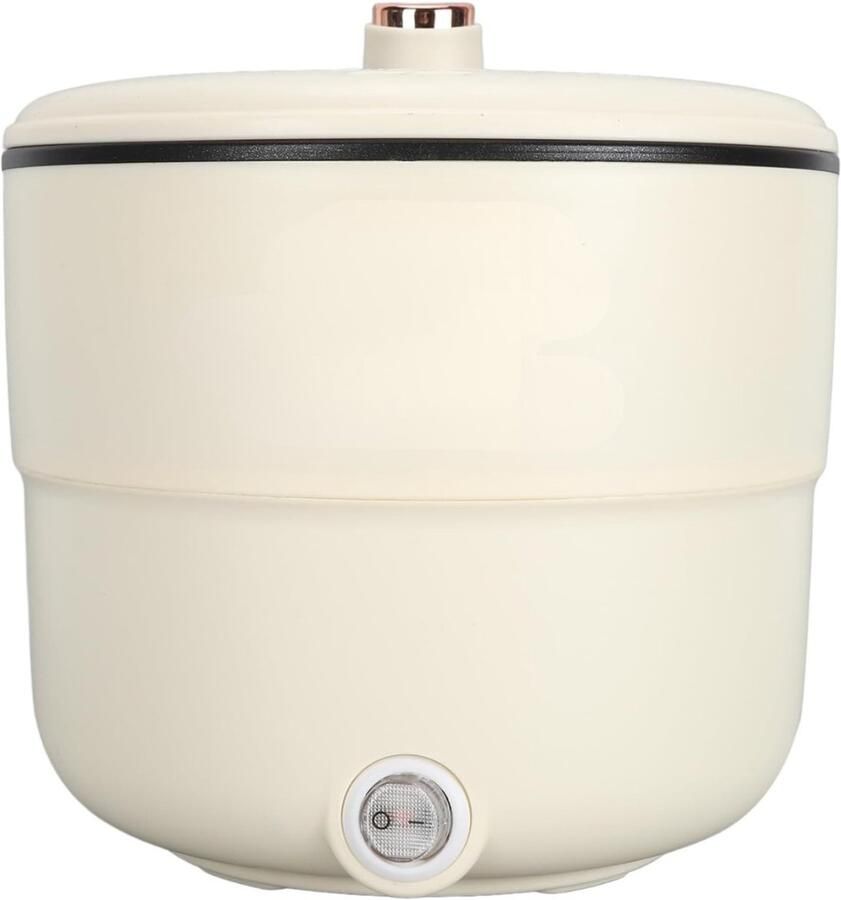 Quvo Rijstkoker Klein Rijstkoker Elektrische Rijstkoker 1.8L Dubbellaags Wit 19cm x 18cm x 18cm