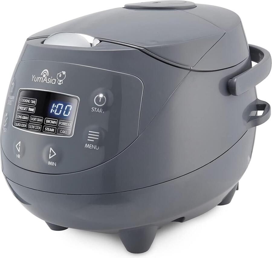 Mini Rijstkoker 0 63L met Fuzzy Logic Keramische Binnenpan 24-uurs Timer en Warmhoudfunctie