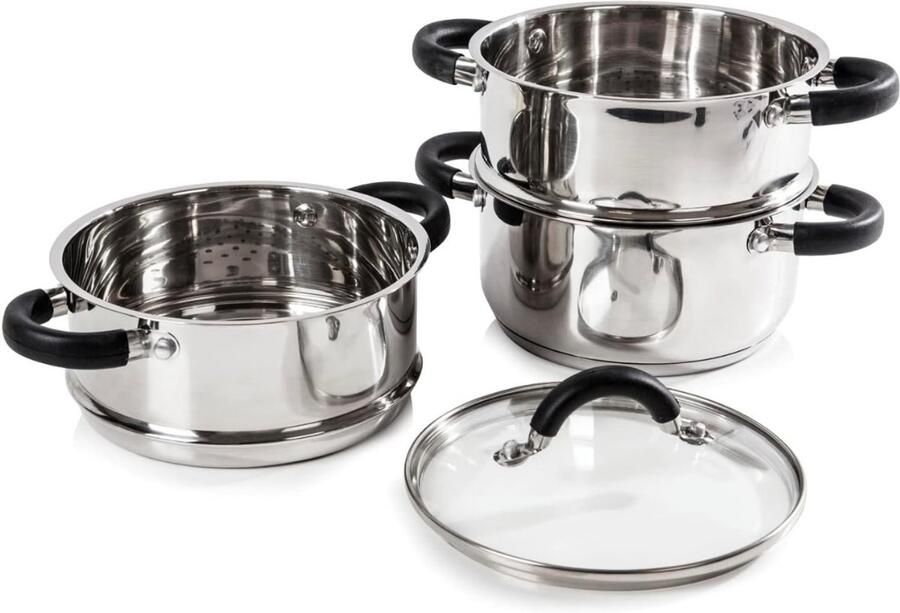 Quvo Stoomkoker Stoomkokers Stoompan Zilver 20cm x 27cm x 29cm
