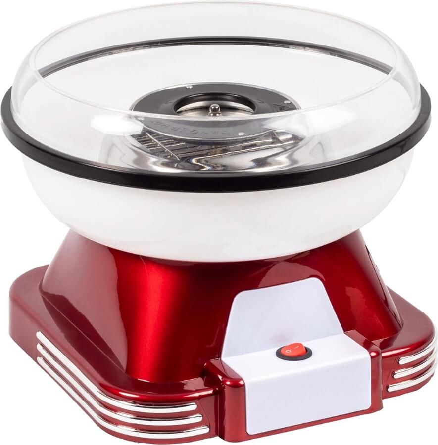 Quvo Suikerspinmachines Snoepmachine Suikerspinmachine Met Accessoires Retro Rood 28cm x 28cm x 23cm