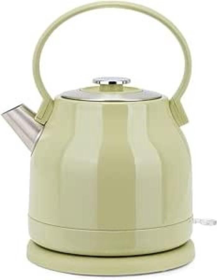 Quvo Waterkoker Retro Vintage Waterkoker Elektrische Waterkoker 1.5 Liter Inhoud Groen 24cm x 18cm x 28cm