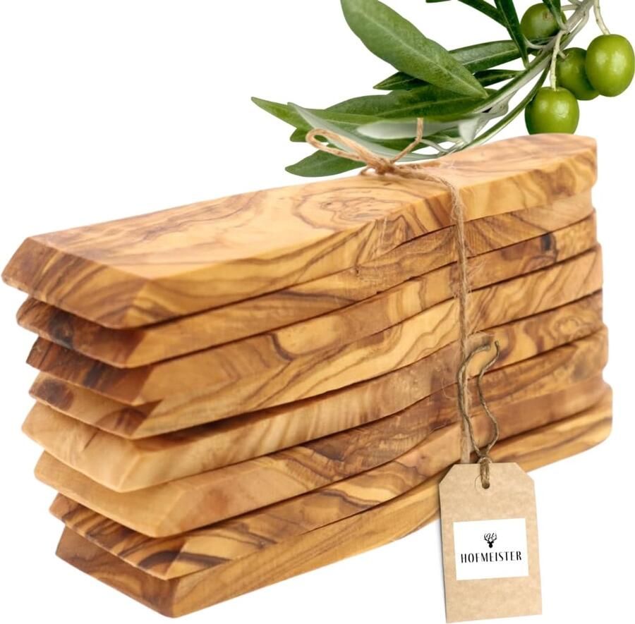 Raclette schraperset van olijfhout Set van 8