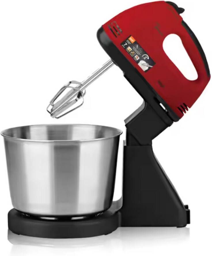 Raf 6637R Handmixer met mengkom 2 liter- Rood