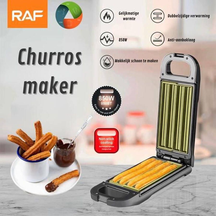 Raf Churros maker 850W 4 Churros Roteerfunctie Indicitatielampje Antibaklaag Incl. Recept Zwart - Foto 2
