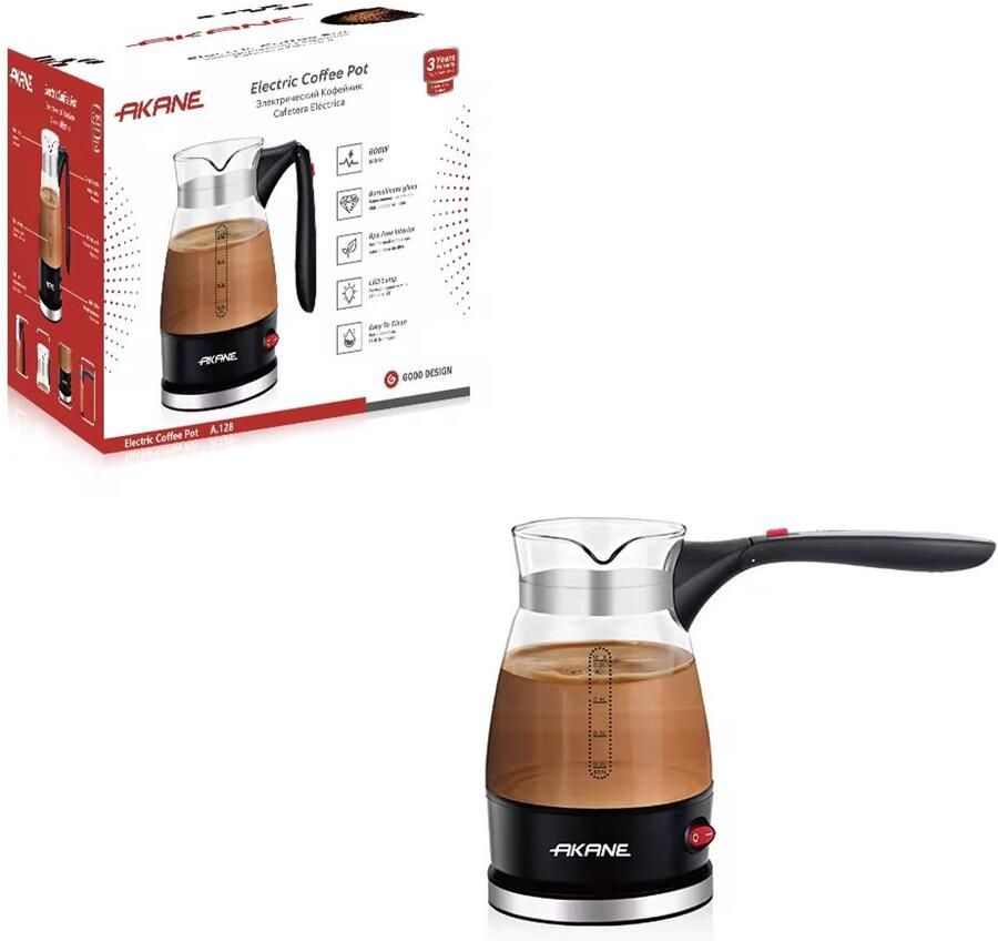 Raf Akane Elektrisch Koffiezetapparaat Espressomachine 500 Ml Arabisch inductie Machine Pot Warmer Ketel Turkse koffiekan voor camping Thuis Thee Koffie Stijlvol Zwart