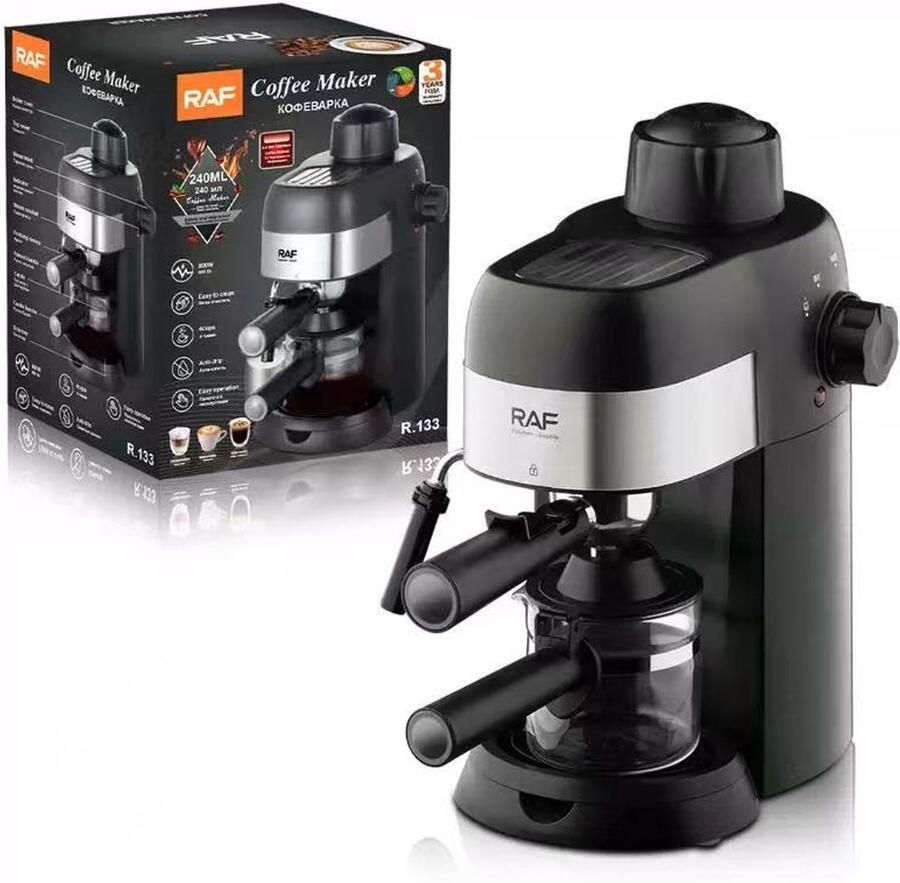 Raf Espressomachine met 800 Watt en 240ml Watertank Koffiemaker voor Espresso Cappuccino en Latte Macchiato