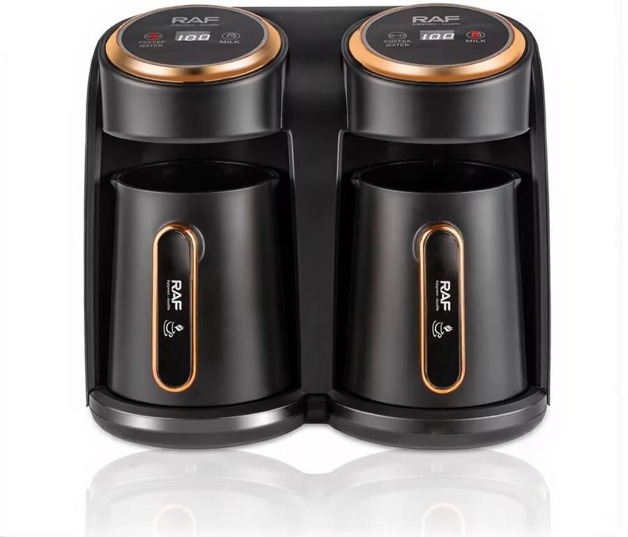 Raf Elektrische Digitale Turkse Koffieapparaat 2 Kop Espressomachine Melkopschuimer Koffiemachine Met Bonen Turkse Koffie Electric Turk