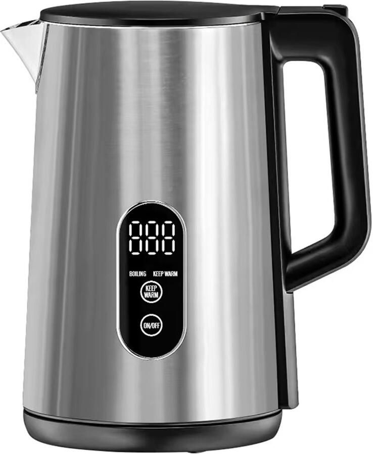 Raf Luxe Waterkoker (1.6 liter) met Temperatuurregeling Warmhoudfunctie 40°C voor babyvoeding Zilver