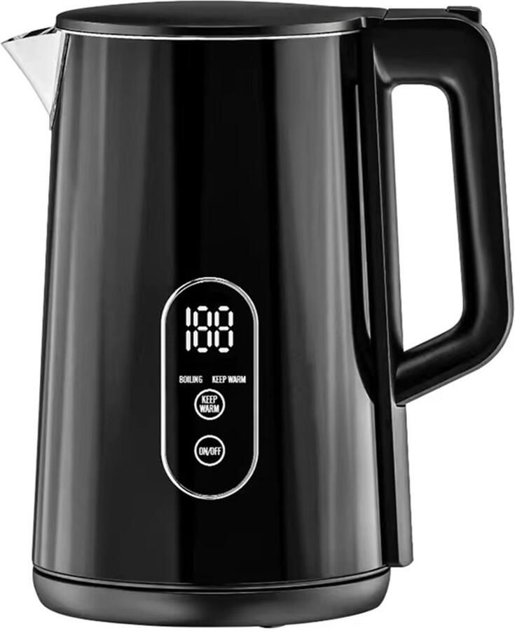 Raf Luxe Waterkoker (1.6 liter) met Temperatuurregeling Warmhoudfunctie 40°C voor babyvoeding Zwart