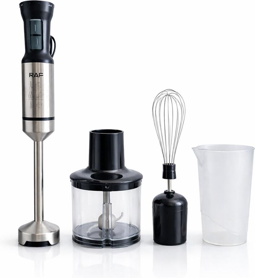 Raf Staafmixer 4-in-1 Blender Hakmolen Garde 21 Snelheden Turbofunctie 600W RVS