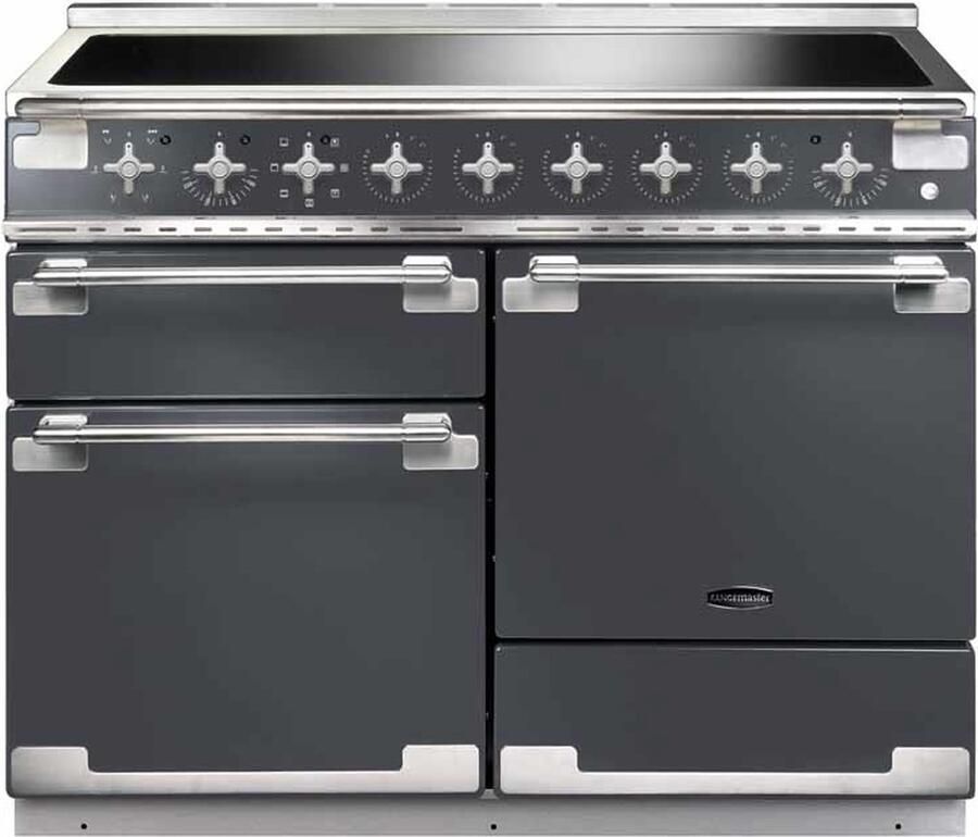 Rangemaster Elise 110 Induction Vrijstaand fornuis Zwart Grijs Zone van inductiekookplaat A